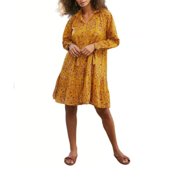 Roller Rabbit Yellow Rhone Anthropologie Mini Dress - Size S - Picture 4 of 8